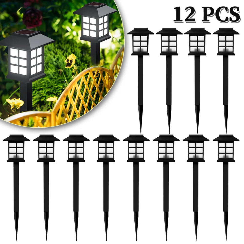 

12pcs LED Solar Pathway Lawn Lights Outdoor Waterproof Solar Lamp Decoration for Garden Walkway Path Driveway Patio Yard & Lawn