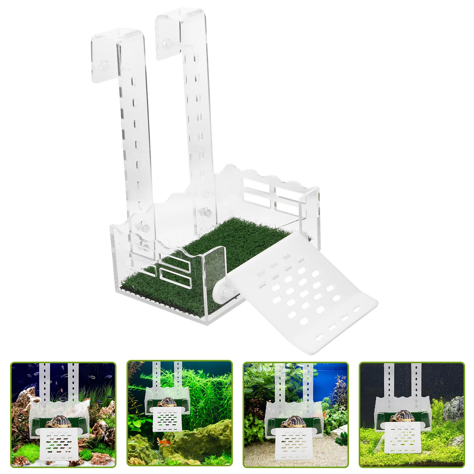 Acrylic Turtle Platform Small Size Basking Rack Transparent Design Terrarium Decor Accessories Household Use Pet Supplies