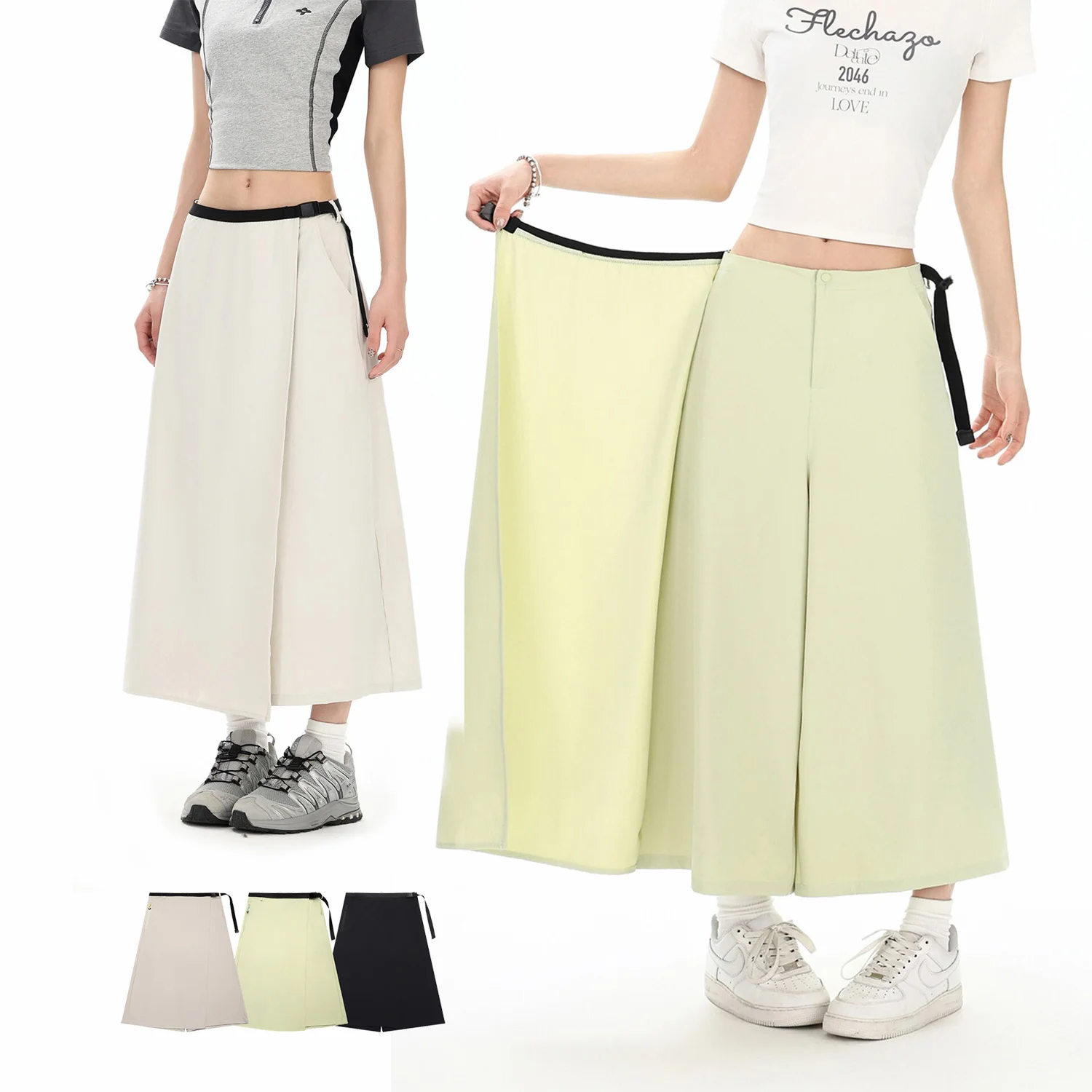 Skirt Pant Women Outdoor Quick Dry City Hiking Streetwear Fashion It Girl Y2k Loose Casual Sport Cargo Pant Skirts
