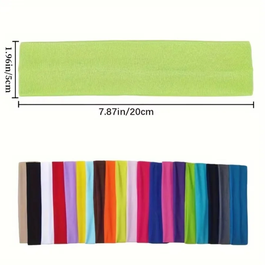 10 Pack Elastic Sports Headbands for Women Stretchy Candy-Colored Hairbands Fashion Sweatbands for Fitness Yoga Running Cycling image 2