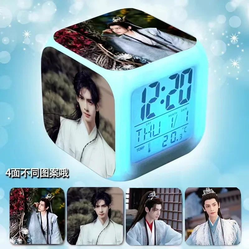 Luo Yunxi Bai Lu Poster Colorful Alarm Clock TV Till The End of The Moon Drama Stills Color Change Night Light Desktop Ornament