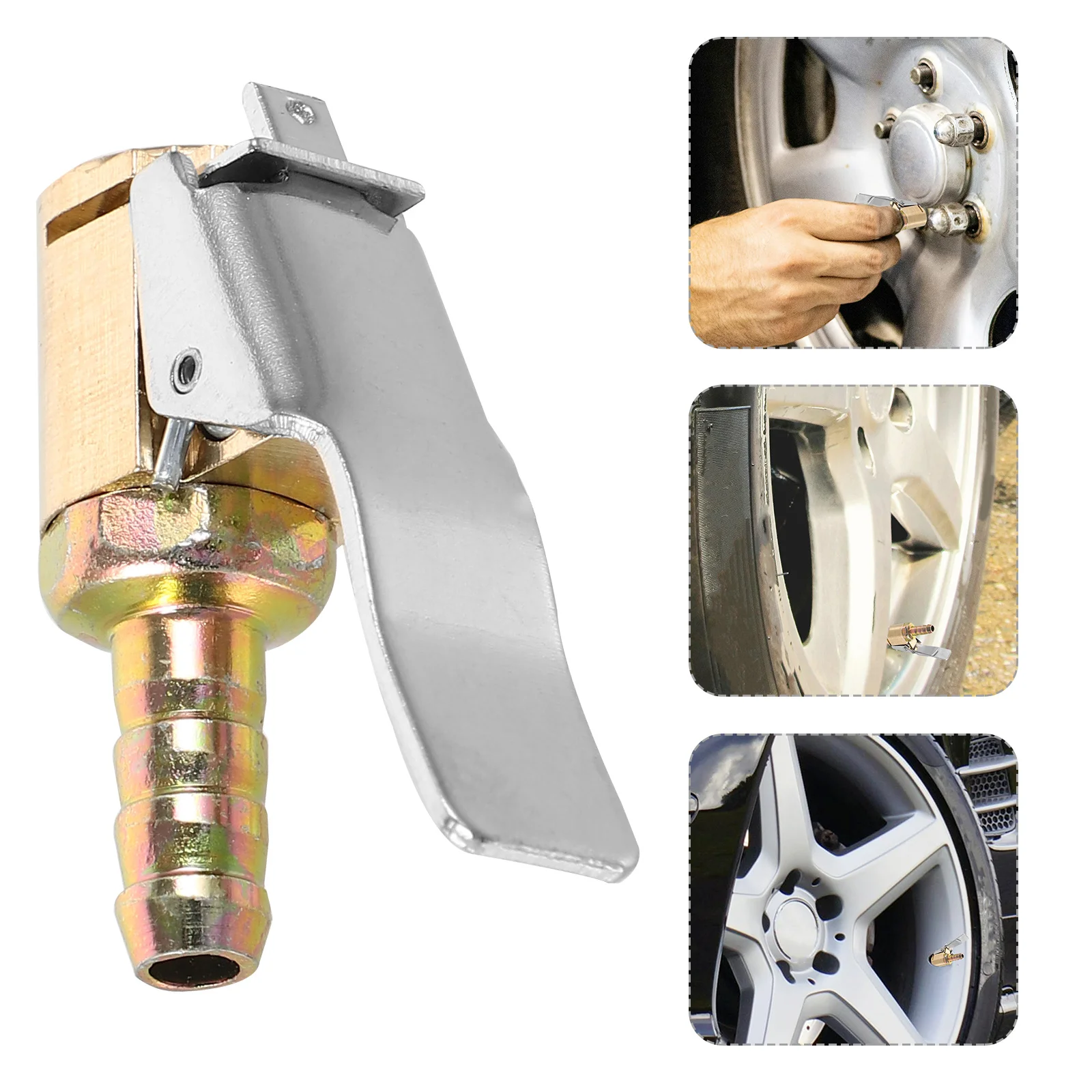 

2pcs Car Air Chuck Quick Connect Locking Tire Inflator Copper Lightweight For Vehicle Compressor Accessories Air Chuck For Tires