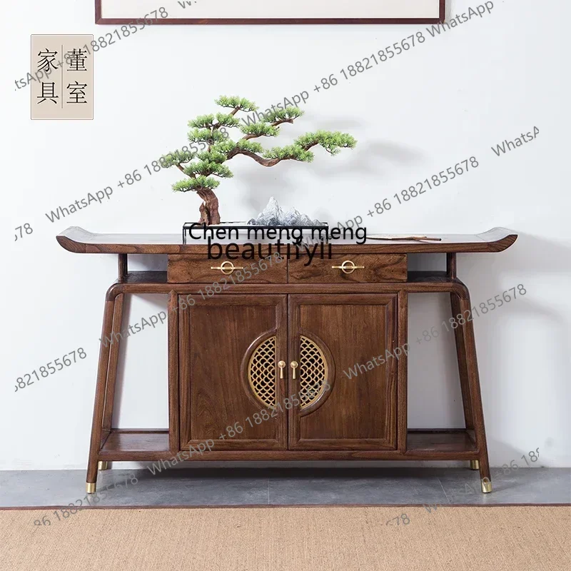 D178 yh New Chinese-style solid wood porch partition strip table porch Zen decorative cabinet