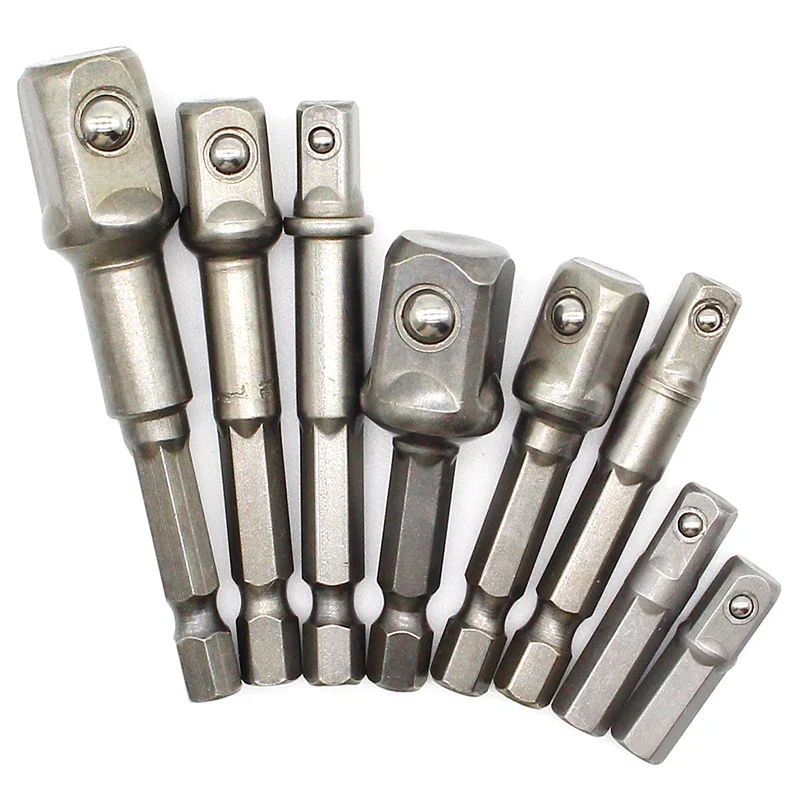 8 Stks/set Socket Adapter Power Set Hex Shank 1/4 "3/8" 1/2 "Extension Boren