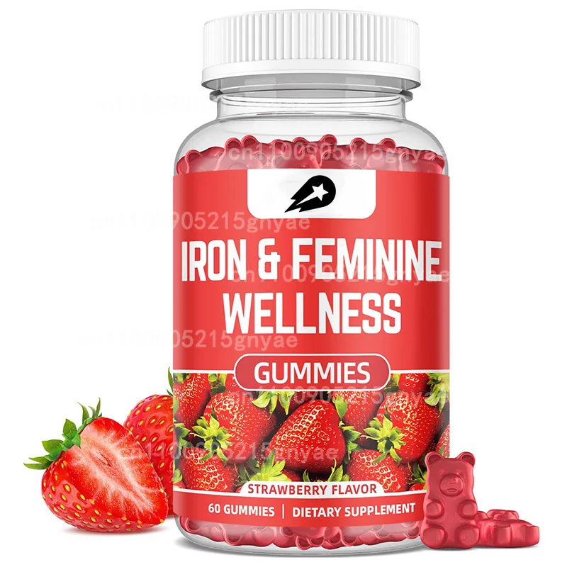 

Iron Gummies for Men and Women - Iron Supplements Containing Vitamins B6, B12, and Folic Acid - Support Iron Deficiency