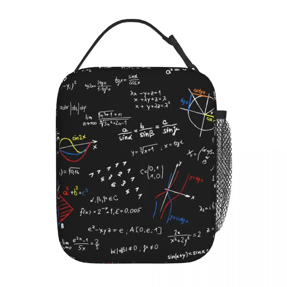 Geek Physics Equations Insulated Lunch Bag for Women Resuable Math Science Teacher Geometric Gift Thermal Cooler Lunch Box