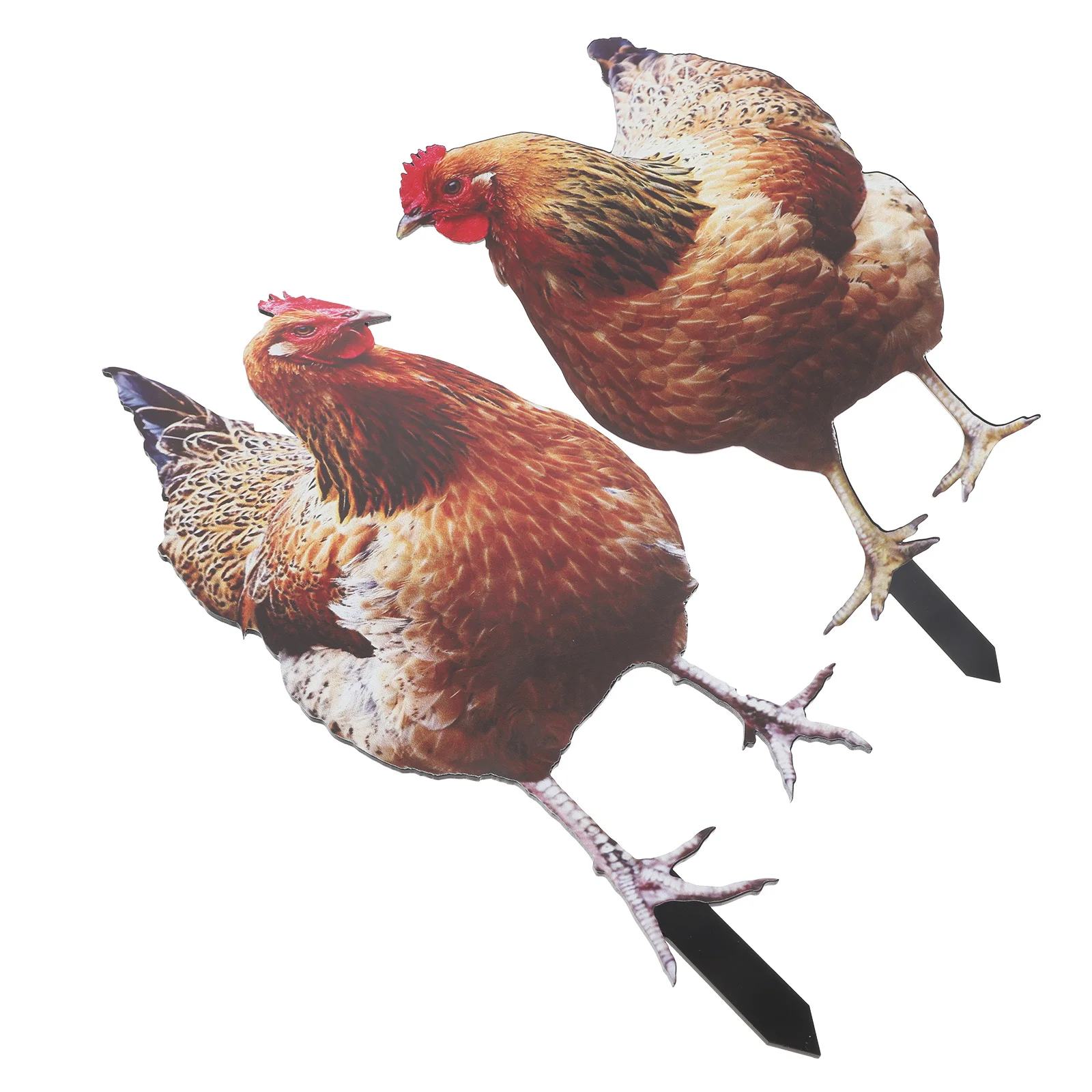 

2Pcs Yard Chicken Stake Garden Sign Black Decorations Outdoor Lawn Ornament Garden Stakes Insert