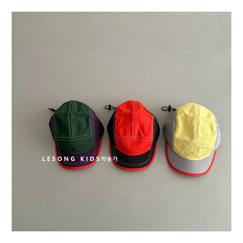 Outdoor Color Blocking Quick Drying Kids Hats Lightweight Breathable Baseball Hat Women's Spring Summer Sun Protection Caps