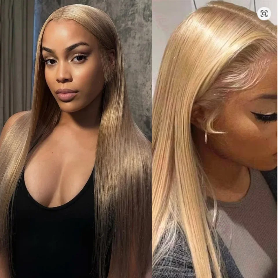 

Парик фронта шнурка большой площади 13x6, пепельно-русый, мягкие, предварительно сорванные, 28 дюймов, плотность 180, прямые синтетические бесклеевые парики для повседневного ношения