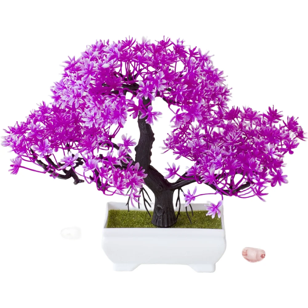 Compact Decorative Bonsai Set Fake Pine Tree Plum Blossom Bonsai Injection Molded Manufacturing No Watering Required