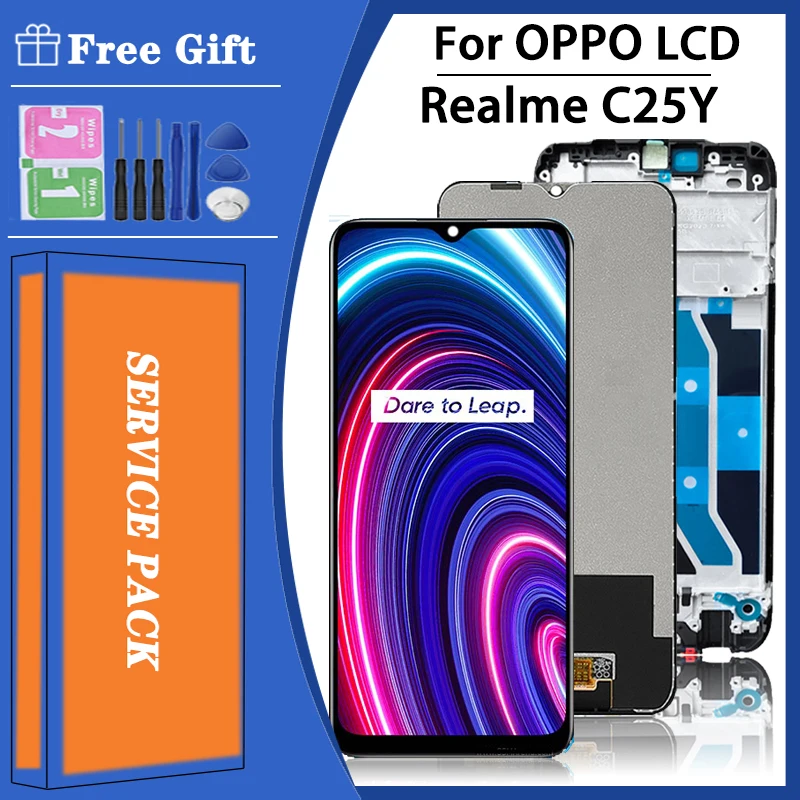 

6.5''inch Display for Oppo Realme C25Y LCD touch screen digitizer assembly C25y RMX3265 RMX3268 RMX3269 Display Frame