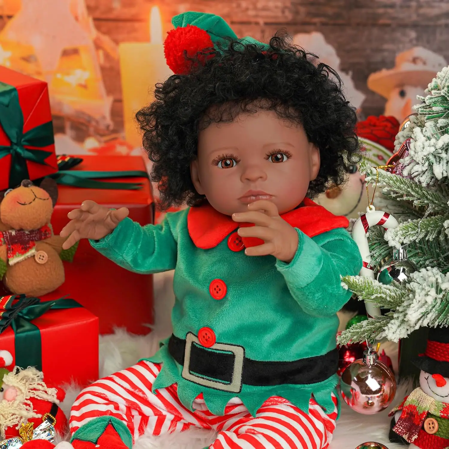 

BABESIDE Lifelike Reborn Baby Doll 20in Baby Soft Body Christmas style suitable for Christmas New Year gifts for children 3+