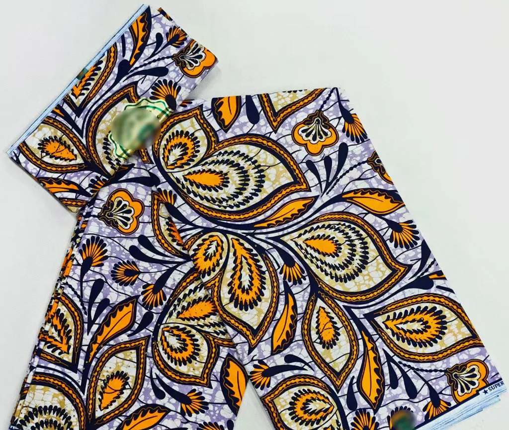 100 قطن فائق النعومة قماش شمع حقيقي أفريقي بالحجارة غانا نيجيريا نمط جودة عالية تألق أنقرة الشمع الباتيك النسيج 6 ياردة #4