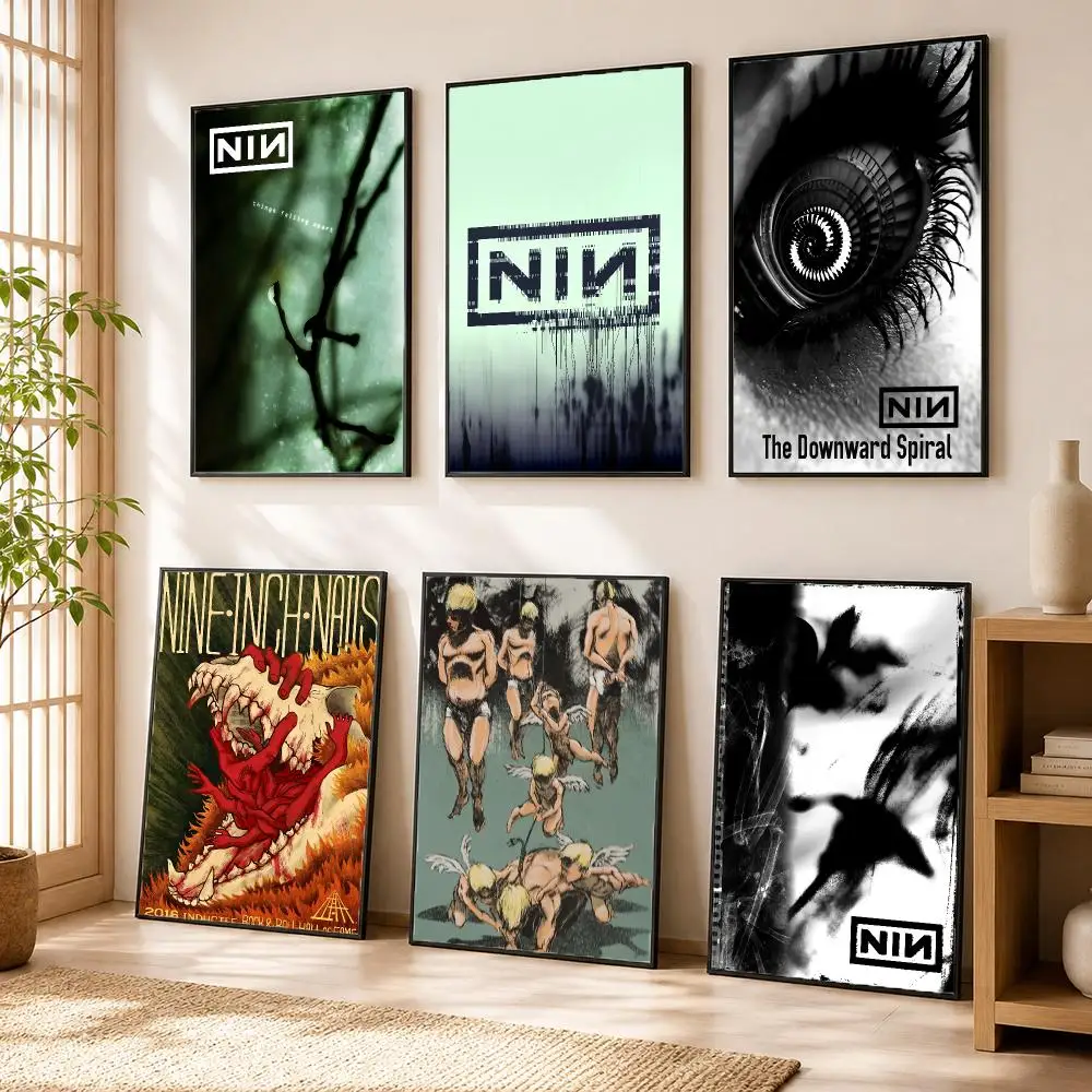 Nine Inch N-Nails Band Poster Modern Home Living Bedroom Bar Hallway Waterproof Wall Art Aesthetic Decor