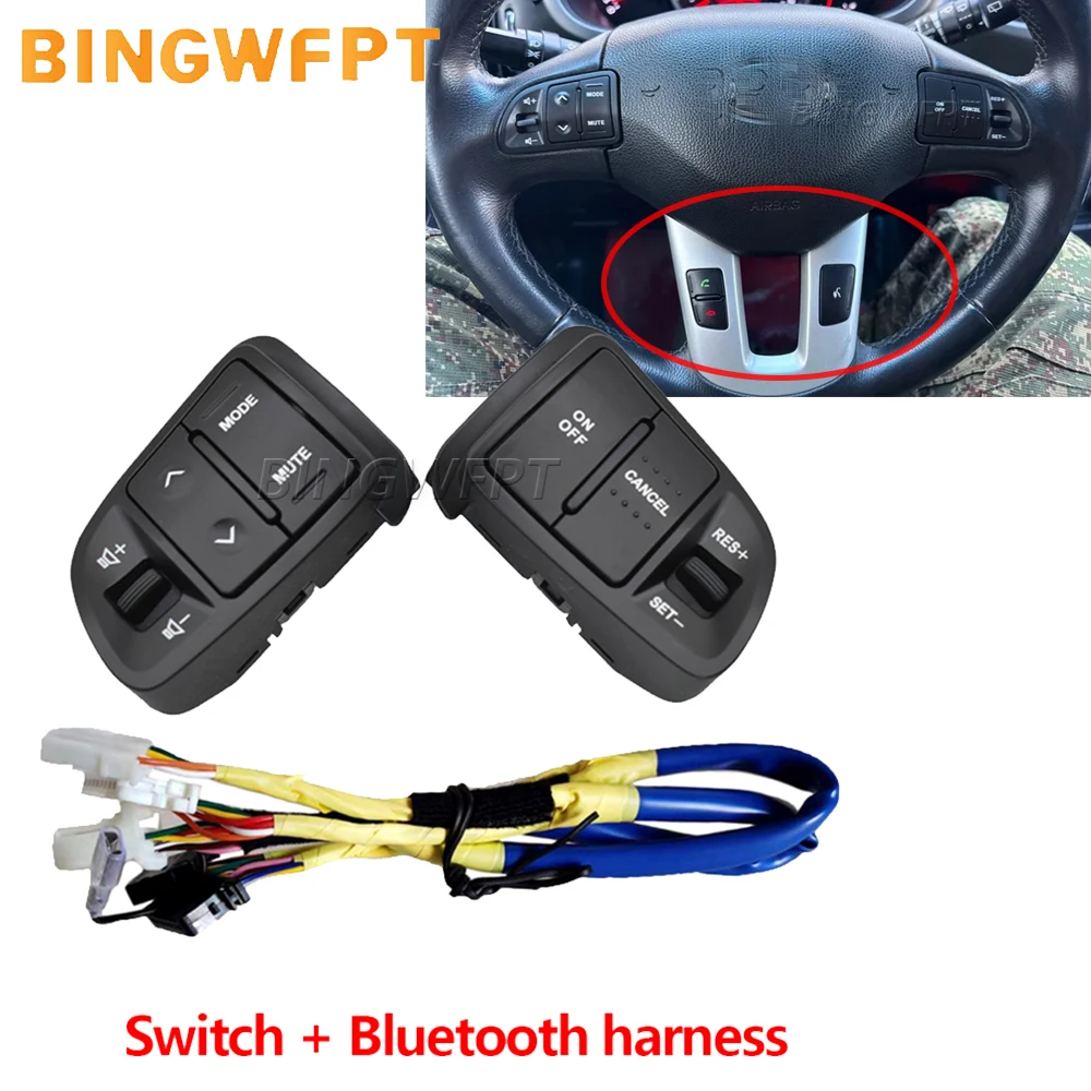 Multifunction Steering Wheel Switch Button With Backlight Audio Cruise Control Buttons For KIA Sportage 2011-2016 (except 2015)
