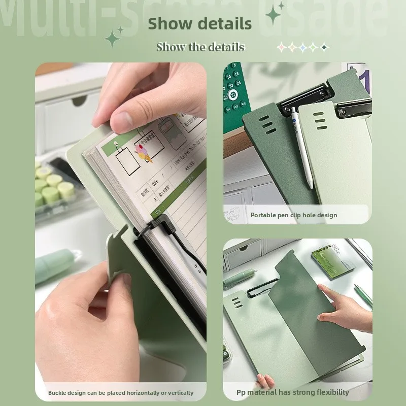 Verticaal klembord A4 documenthouder PP verdikte papierhouder Kantoorschrijfbord Testpaperclip Vergadering Record Klembord