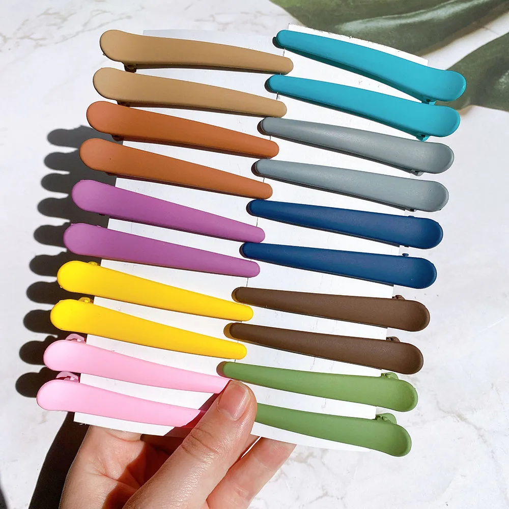 10pcs/Set Morandi Tones Girls Hairdressing Hairpins Wash Face Bangs Simple Duckbill Clips Barrettes Fashion Hair Accessories