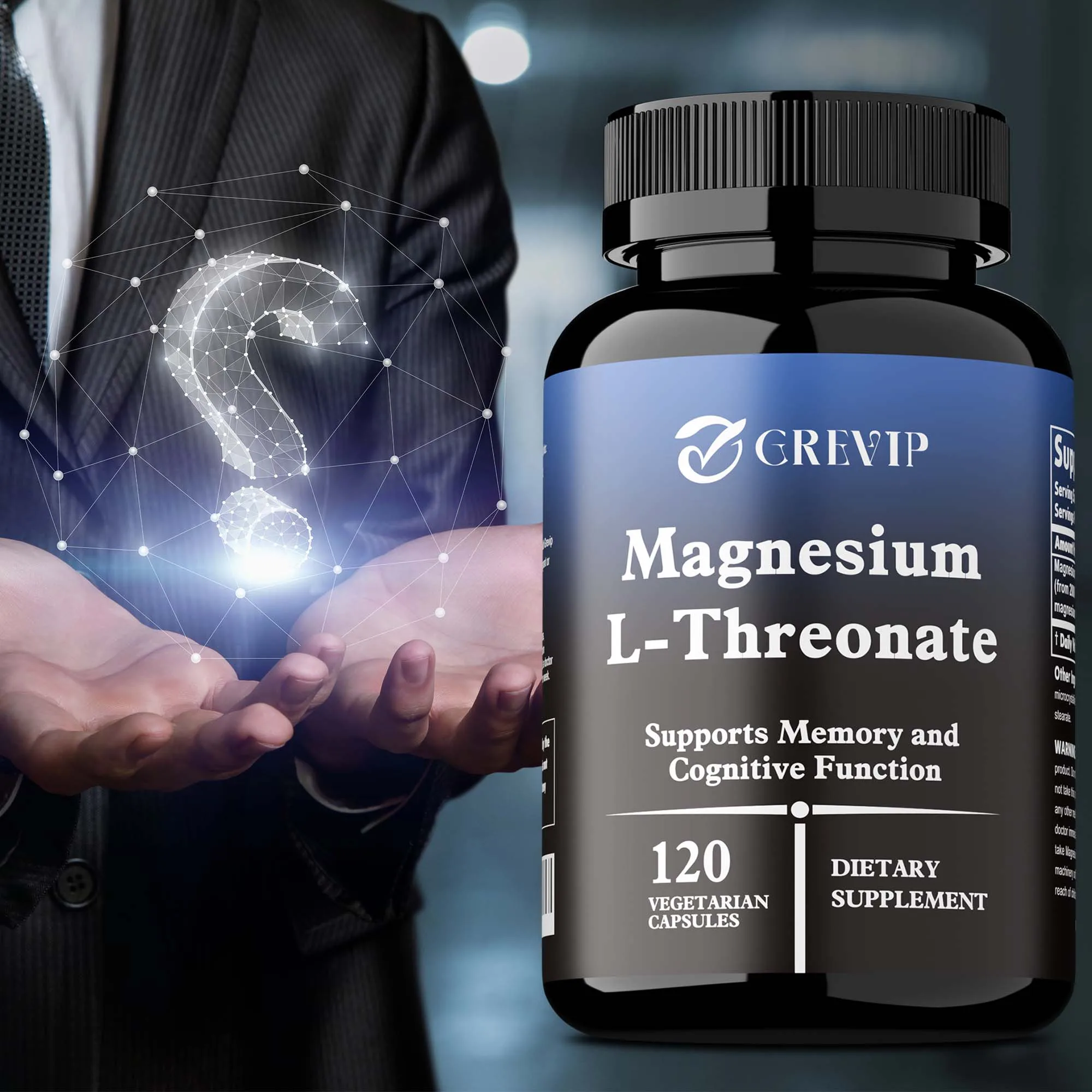 

Magnesium L-Threonate Supplement – Boosts Nerve Energy, Sleep Support, Promotes Brain Health and Enhances Memory, Cognition
