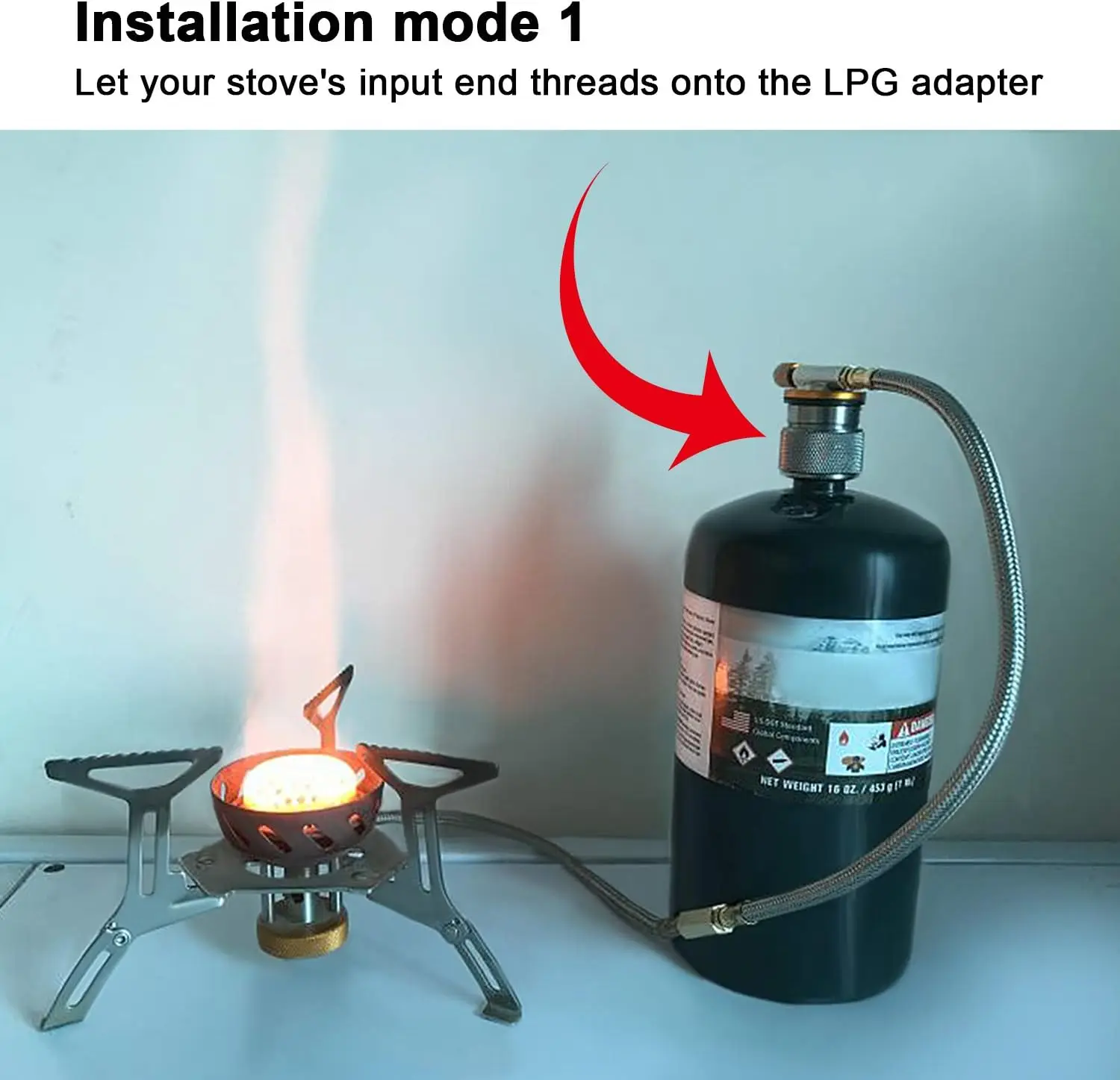 Hotop 2 個キャンプストーブアダプター 1 ポンドプロパン小型タンク入力 EN417 リンダルバルブ出力屋外シリンダー LPG キャニスターアダプター