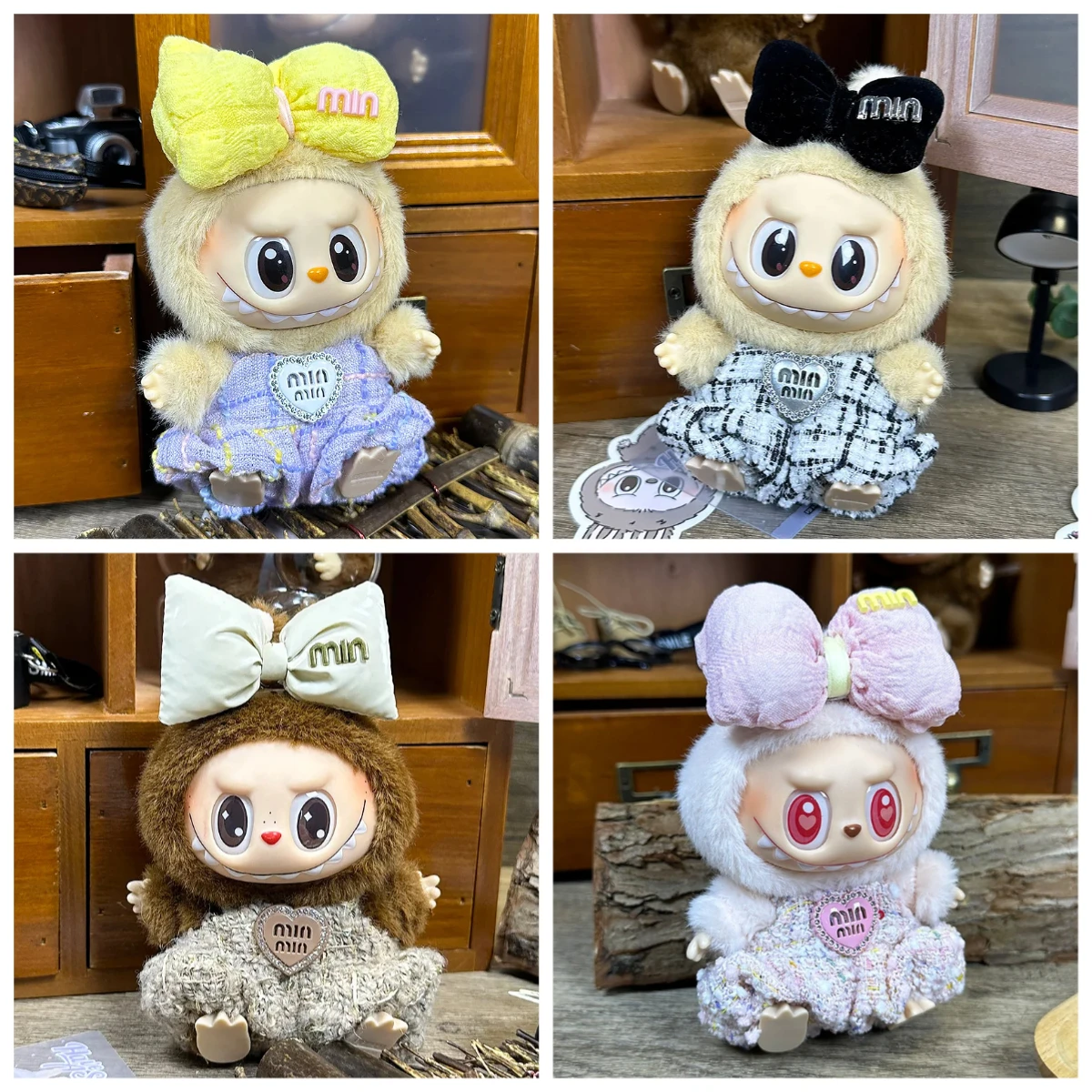 

For 15/17cm Labubu doll clothes designer Delicate Luxury Dress Bow Clothing Set Cute Labubu V1 V2 V3 Dolls Diy Toys Accessories