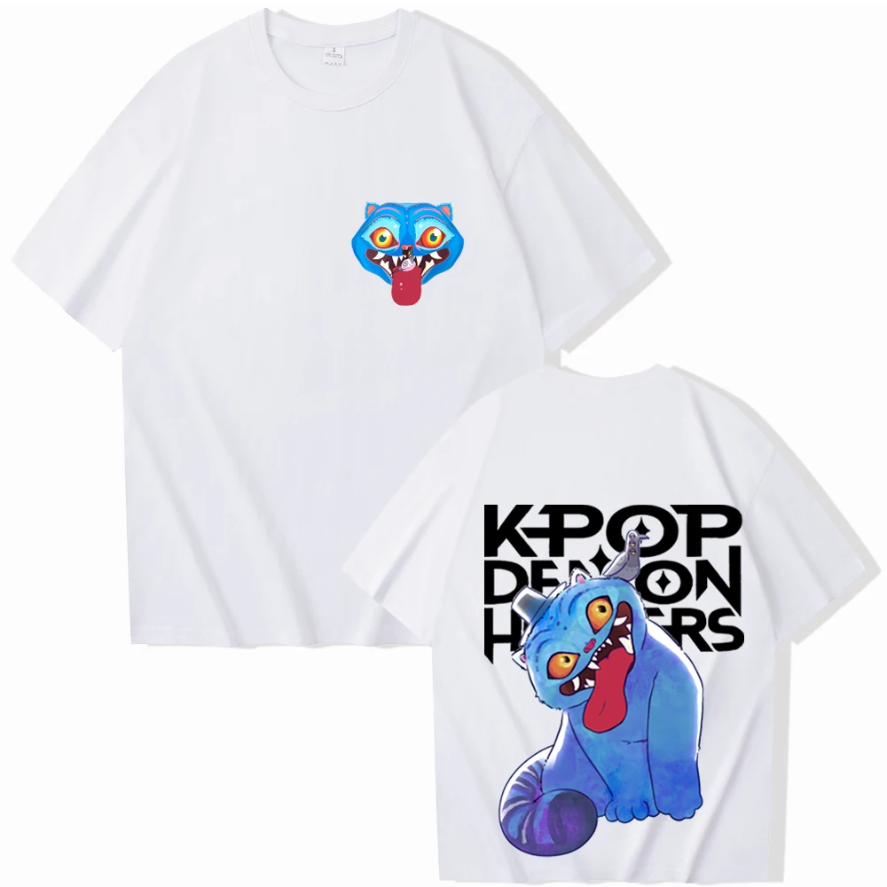 2025 Kpop شيطان الصيادين النمر الحيوانات الأليفة تي شيرت للجنسين الرجال النساء بلوزة كاجوال بلايز #3
