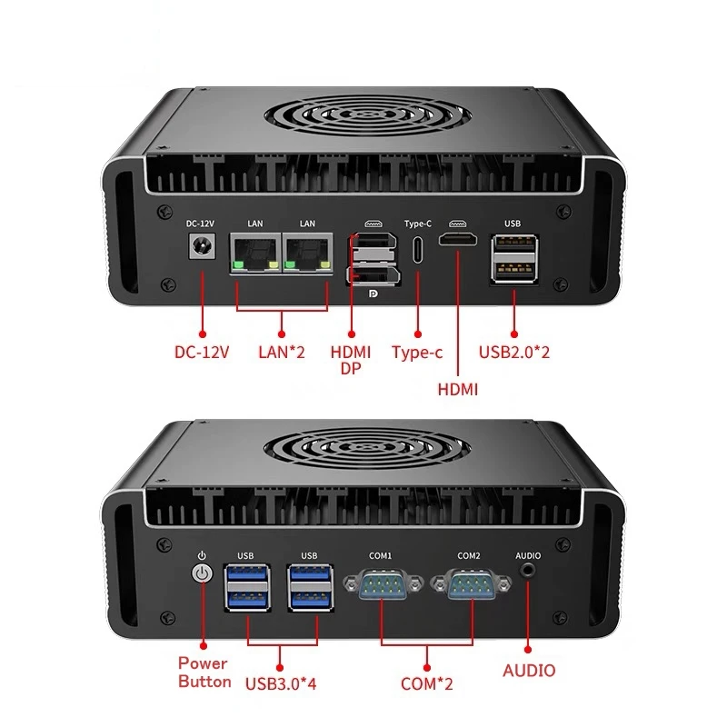Intel N150 Desktop Indutrial Computer 2xRs232 COM Serial Dual Network Triple screen N100 Mini PC Firewall Appliance Wifi 4G