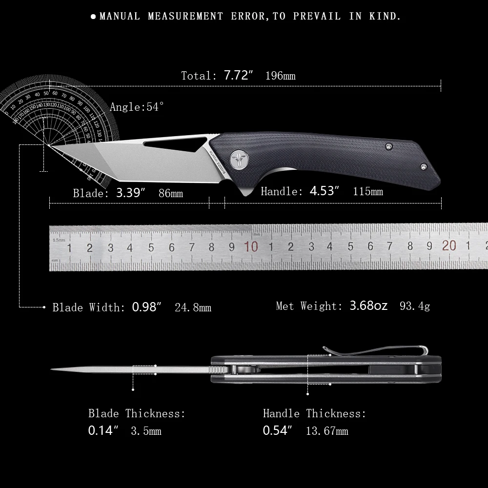 SHOOZIZ Folding Pocket Knife for Men, Flipper EDC knife, 3.36
