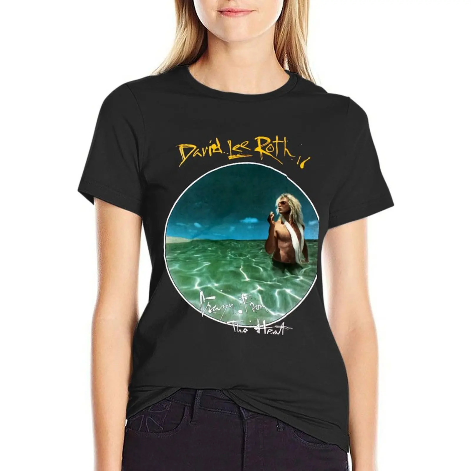 

David LEE ROTH Crazy from The Heat, Crazy from The Heat, David LEE ROTH T-Shirt graphics t-shirt dress for Women long