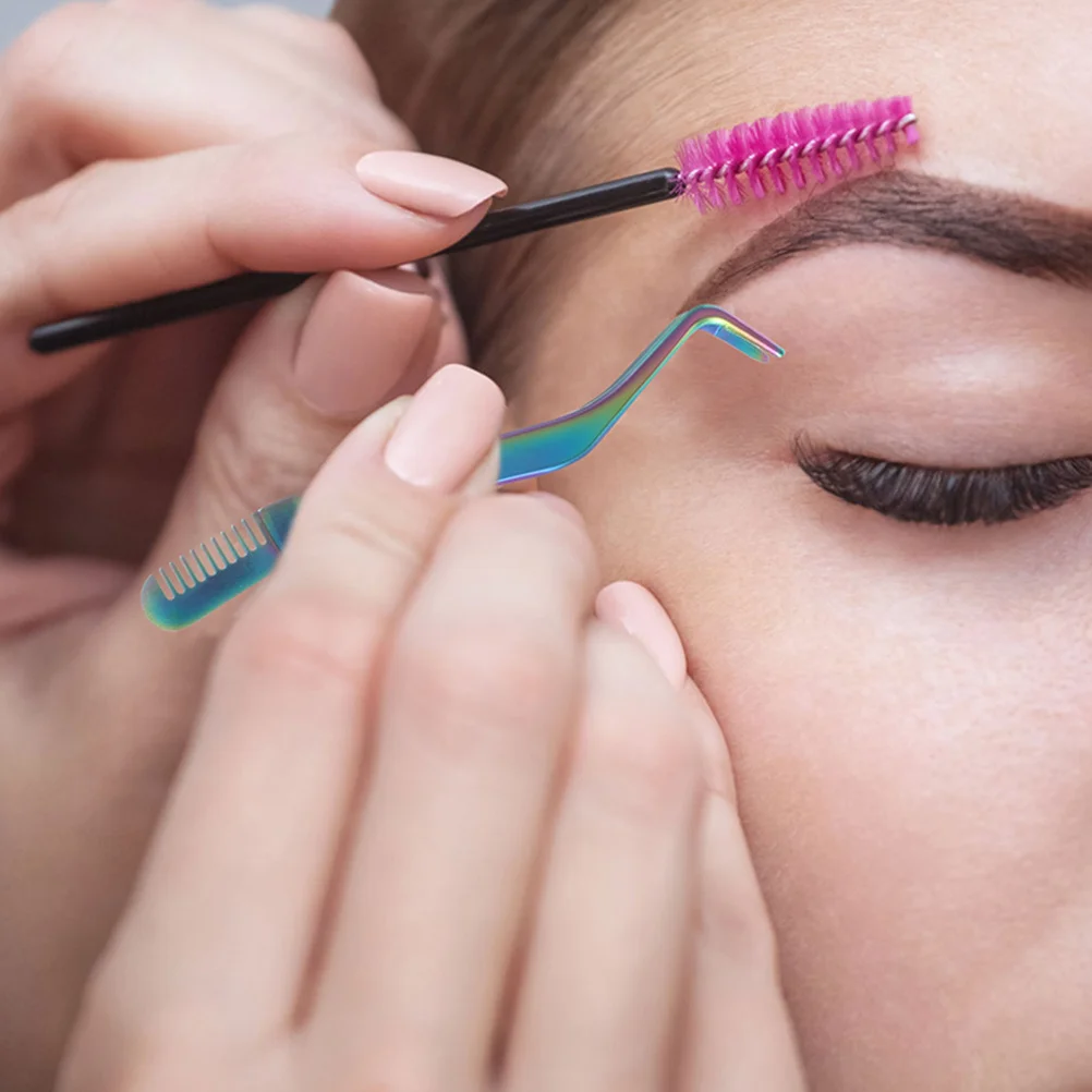 2 pezzi pinzette per ciglia in acciaio inossidabile strumento applicatore per ciglia piccolo trucco professionale applicazione ciglia accessorio donna
