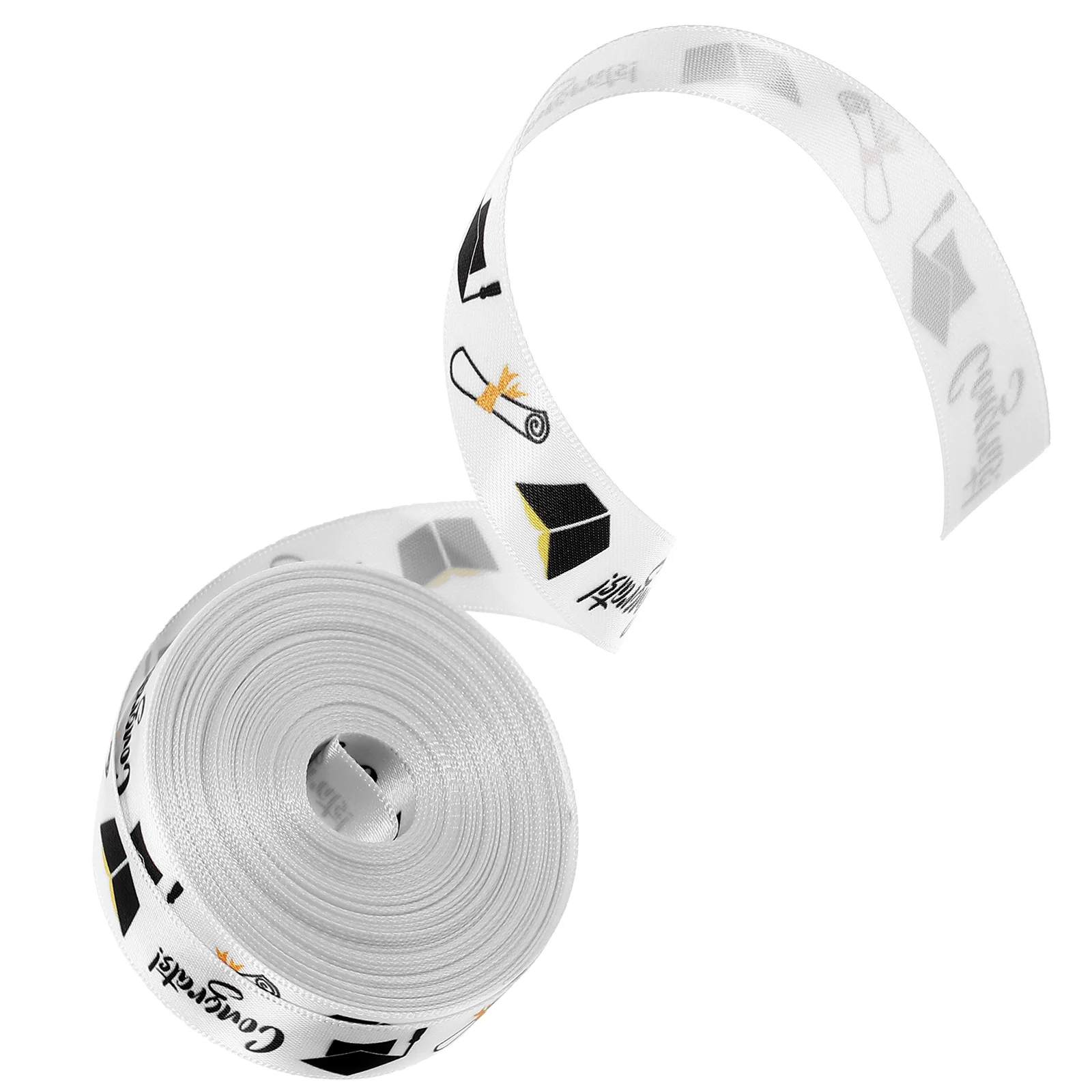 2024 Graduation Season 2cm Wide Polyester Ribbon Roll for Gift Wrapping Party Decoration Craft Projects Rich Color