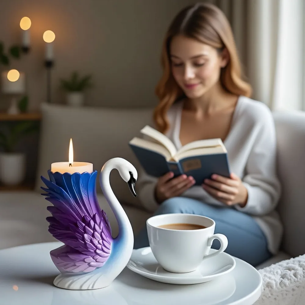 Reusable Swan Candle Cup Silicone Mold DIY Crafts Cement Plaster Vase Flower Pot Epoxy Resin Molds Candle Making Home Decor view 2