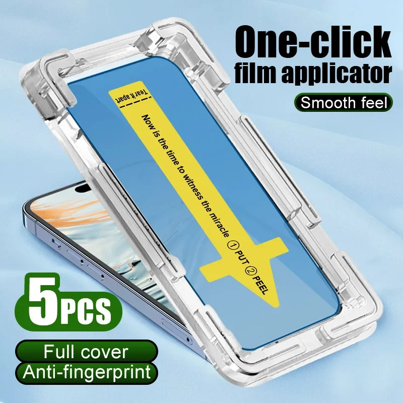 

5Pcs Tempered Glass For iPhone 16 Phone Screen Protector 15 Pro Max 14 Plus Protective Film 13 Pro 12 11 Glass Smartphone