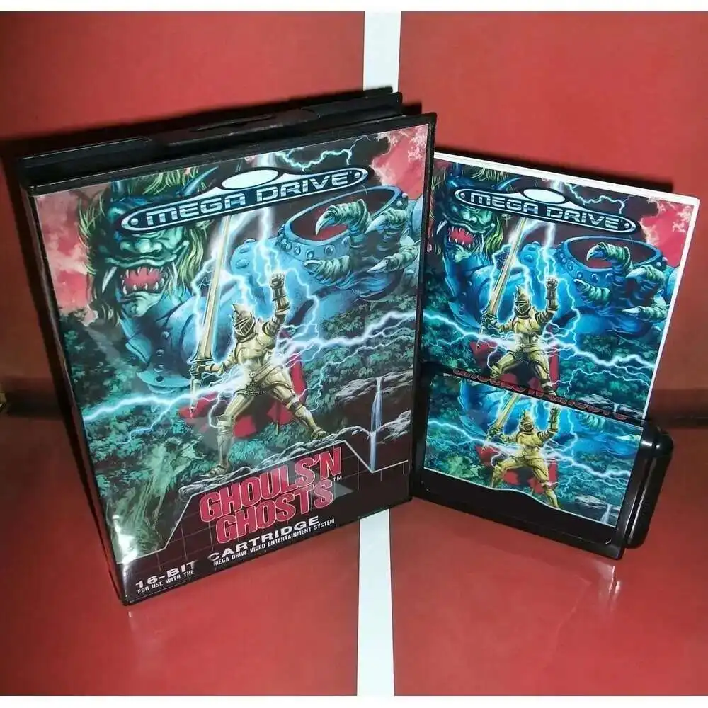 Kartu Game gouls'n Ghosts 16bit MD dengan kotak ritel & buku Manual untuk Sega Mega Drive/ Genesis