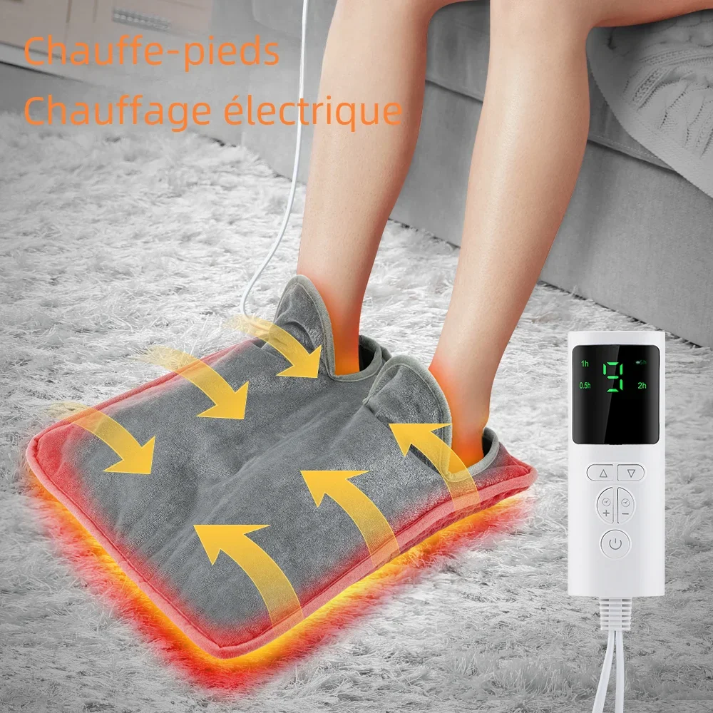 

Electric Heating Foot Pad Washable Feet Warmer Household Soft Plush Thermal Heating Blanket Foot Warming Mat Home Office Bedroom