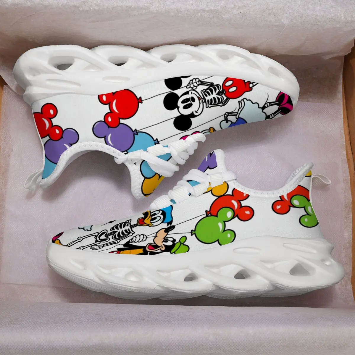 

Summer Color-block Checkered Polka Dot Design Sports Shoes for Parents Children with Round Toe Lacing Breathable Mesh Soft Sole