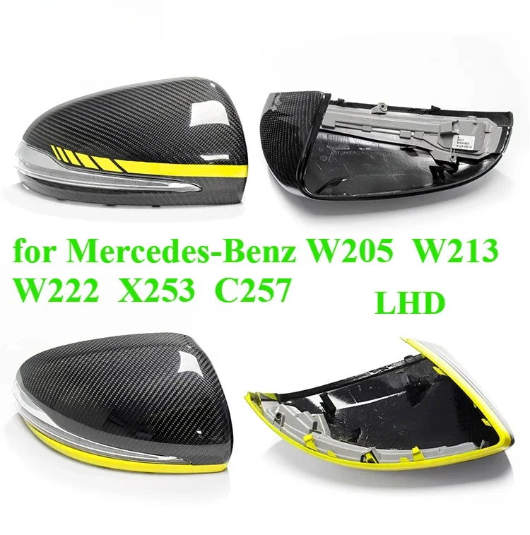 

LHD for Mercedes-Benz W205 C W213 E W222 S X253 GLC C257 CLS modified carbon fiber rearview mirror reversing mirror cover