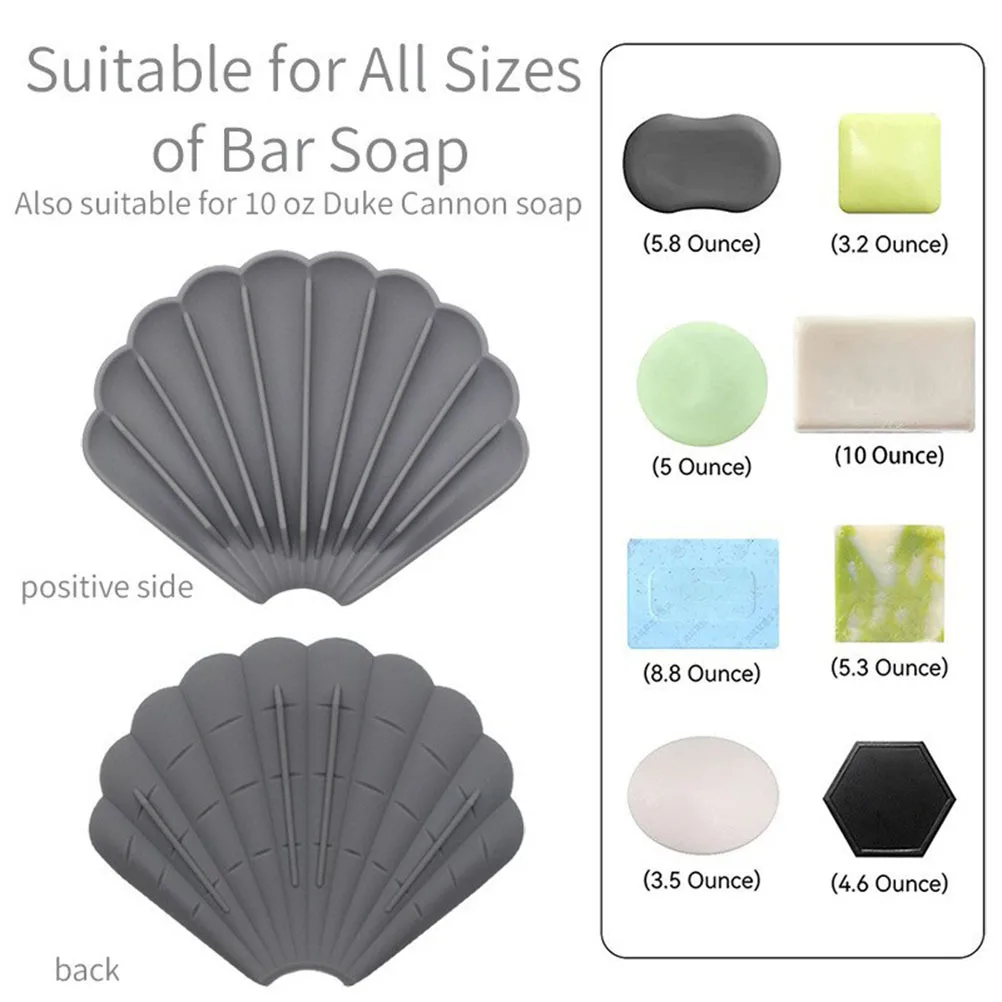 

2Pcs Self Draining Silicone Soap Dish Portable Bathroom Countertop Organizer Silicone Soap Holder Bathroom Supply