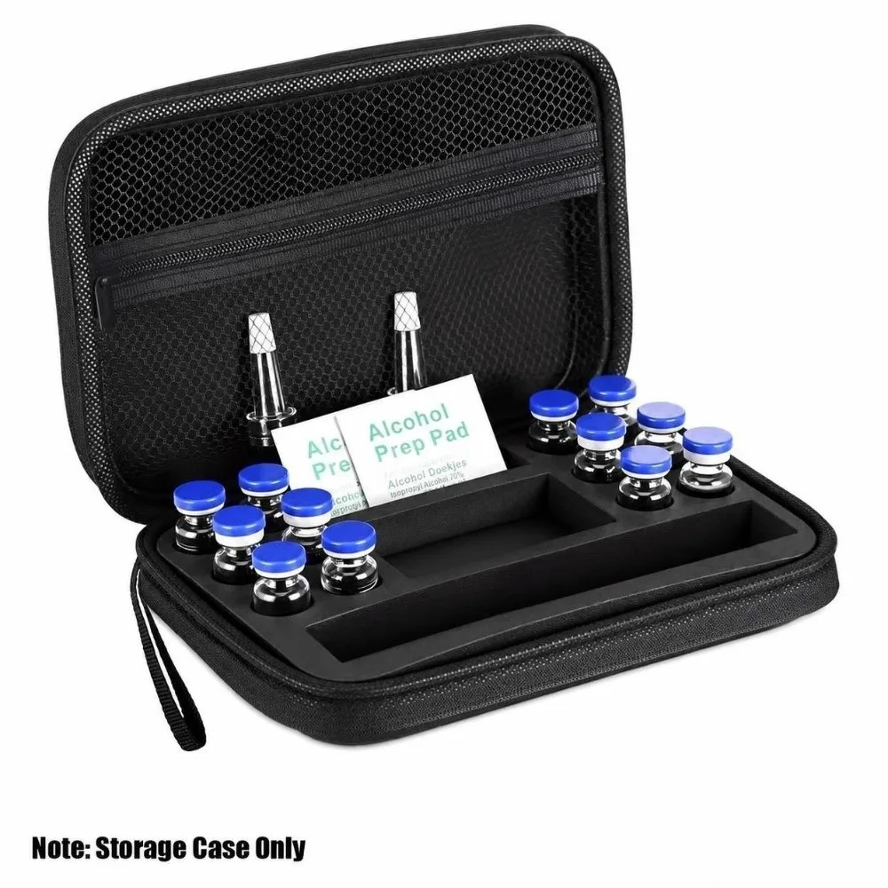 EVA Peptide Case with Precut Foam Slot Mesh Pocket Safe Insulin Vials Storage Box Rectangle Insulin Vial Case