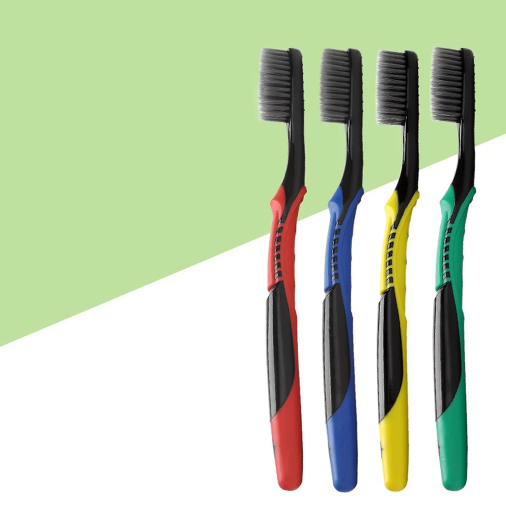 

8pcs Bamboo Charcoal Toothbrush Soft Bristles Comfort Grip Non-Slip Eco-Friendly Pp Tooth Brush For Oral Care Travel Home Use