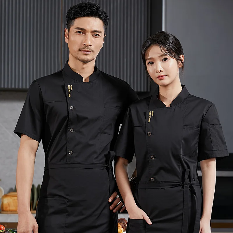 Hotel Ristorante Cucina Uniforme da lavoro Manica corta Giacca da cuoco Panetteria Pasticceria Chef Cappotto da cucina bianco estivo