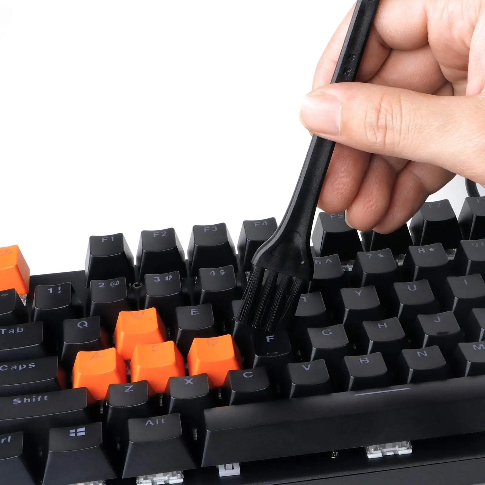 Keycap Puller Switch Puller Stainless Steel Keycap Removal Tool with 2 Pcs Keyboard Cleaning Brush for Mechanical Keyboard