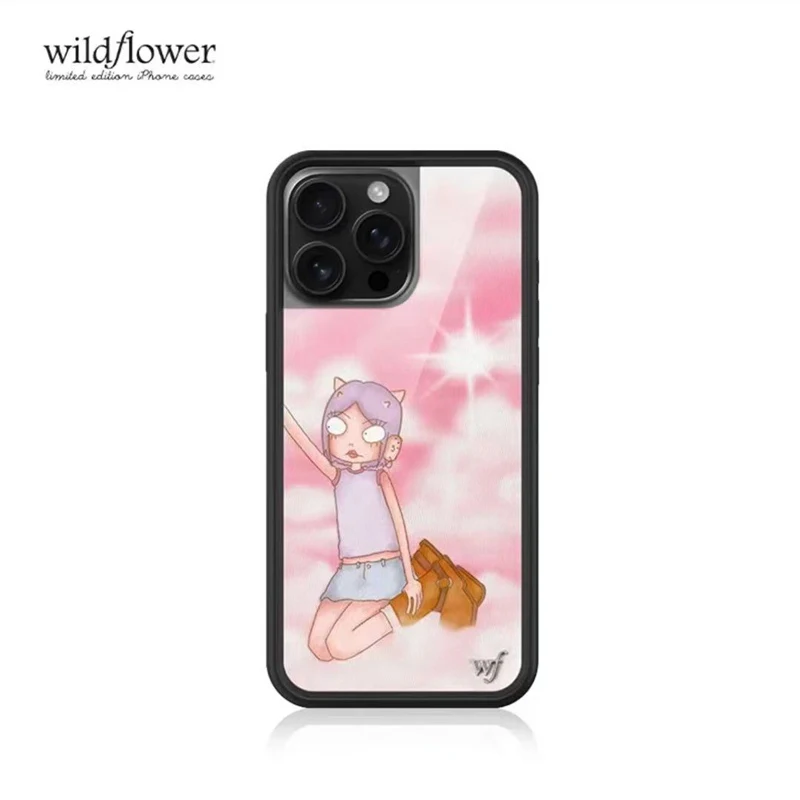 Wildflower 3D Emergency Intercom Phone Case for iPhone 17 16 15 14 13 12 Pro Max Plus 16pro 15pro Luxury WF Cartoon Back Cover