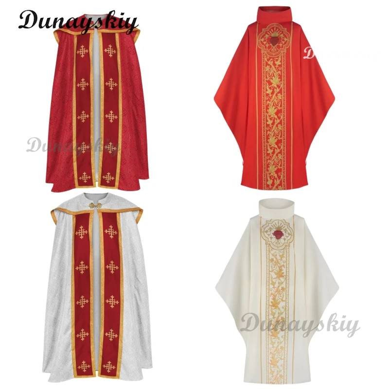 

Muslim Dress Cloak Cape Cosplay Costume Jubba Thobe Prayer Robe Gown Retro Medieval Priest Monk Missionary Party Halloween