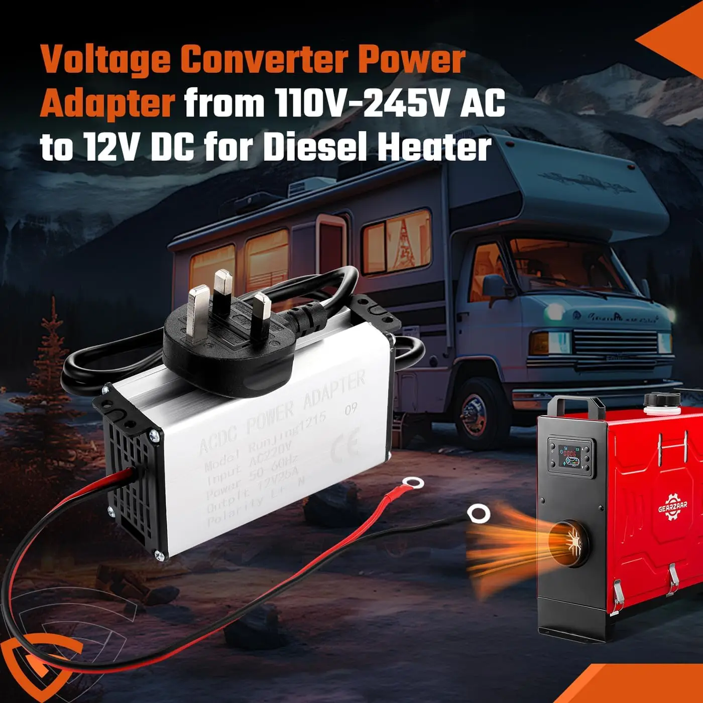 الاتحاد الأوروبي/المملكة المتحدة التوصيل محول طاقة 230 فولت إلى 12 فولت محول لسخان الهواء الديزل ل 5KW 8KW مناسبة للمنافذ الكهربائية المنزلية #6