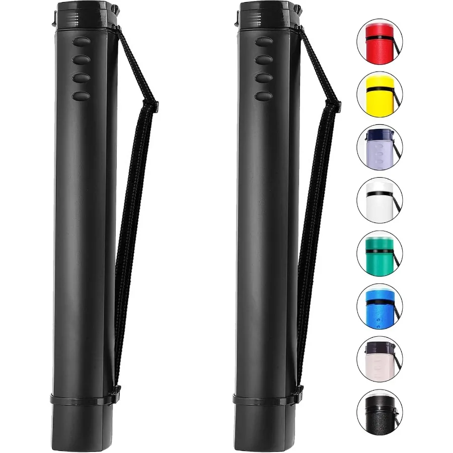 

2-Pack Extendable Poster Tubes Expand from 24.5 to 40 with Shoulder Strap Ideal for Transporting Documents Blueprints Drawings