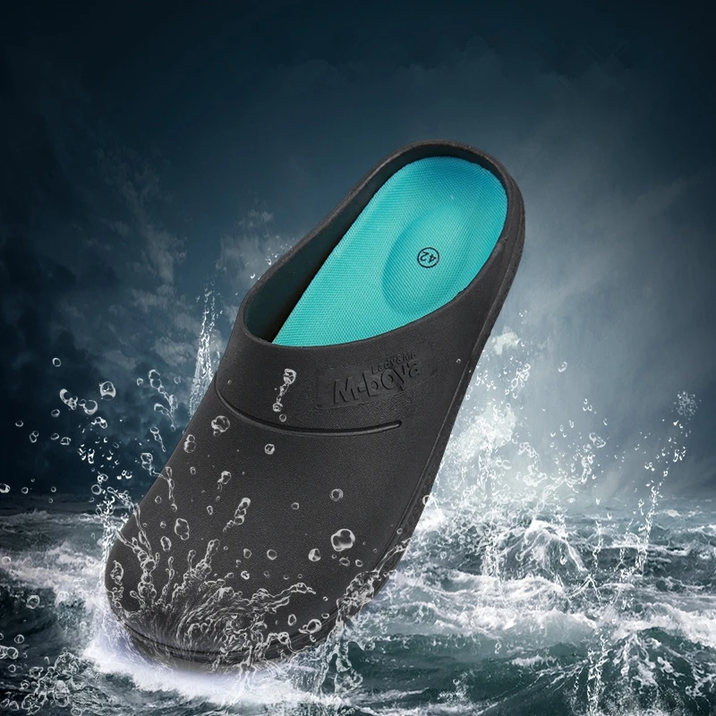 High Quality EVA Non-slip Waterproof Oil-proof Kitchen Chef Shoes Master Cook Hotel Restaurant Work Shoes Slippers Flat Sandals