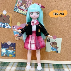 BJD Doll and Clothes 23 Multiple Removable Joints Full Set 30cm 1/6 3D Eyes Anime Doll Girl Dress Up Birthday Gift DIY Toys