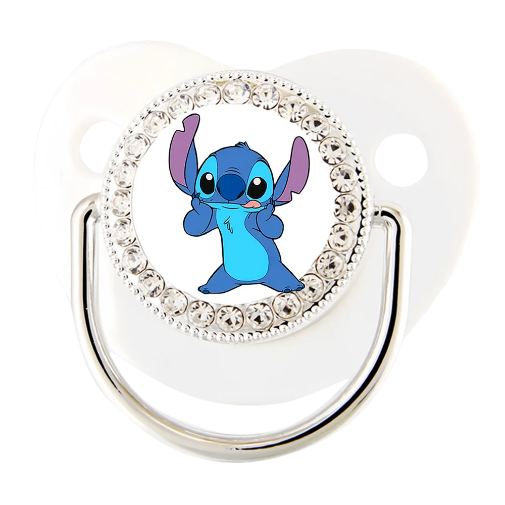 

Детская соска-пустышка с кольцом из страз — очаровательная мультяшная соска для новорожденных девочек, безопасная силиконовая соска, идеальный подарок на выписку/на рождение ребенка