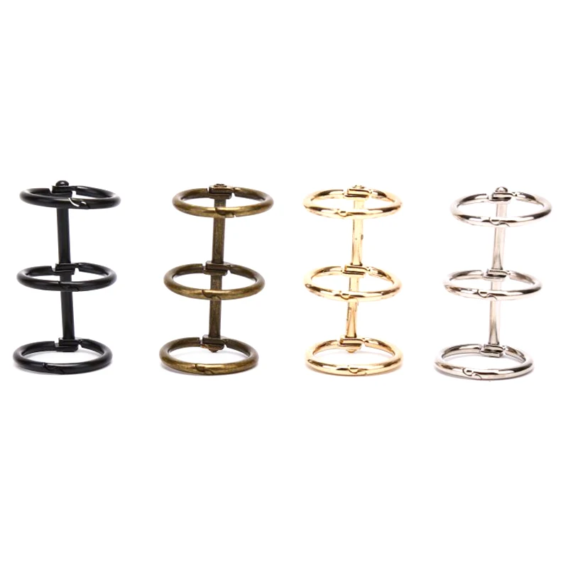 2Pcs Retro Metal Loose Leaf Book Binder Hinged Ring Binding Rings Calendar Circle 3 Rings For Notebook Album Scrapbook Clips