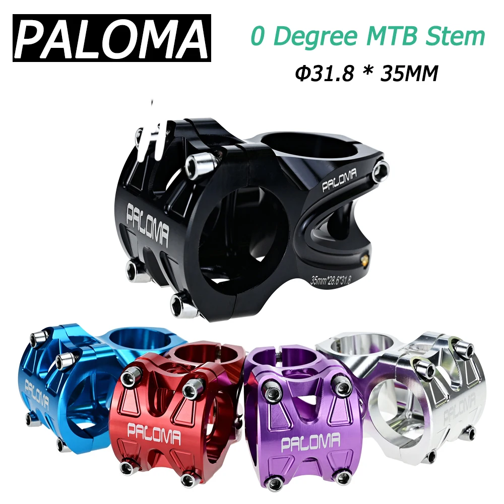 Paloma-Ultra Light Bicycle Stem, MTB, CNC, Short Stem, Diameter 31.8, Aluminum, 0 Degree, 35mm, 6061